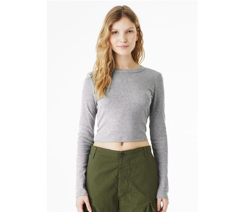Women's Micro Rib Long Sleeve Baby Tee hoofdfoto