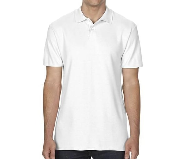Gildan Softstyle Double Piqué Polo in WHITE
