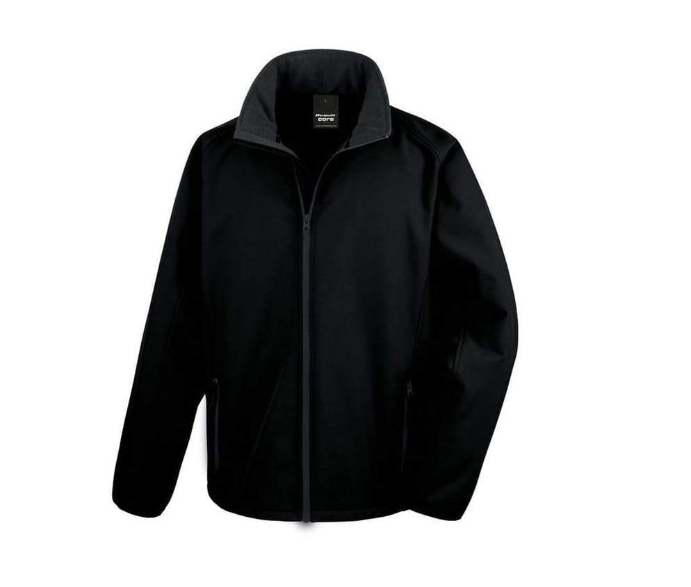 Result Printable Softshell Jacket in Black/Black